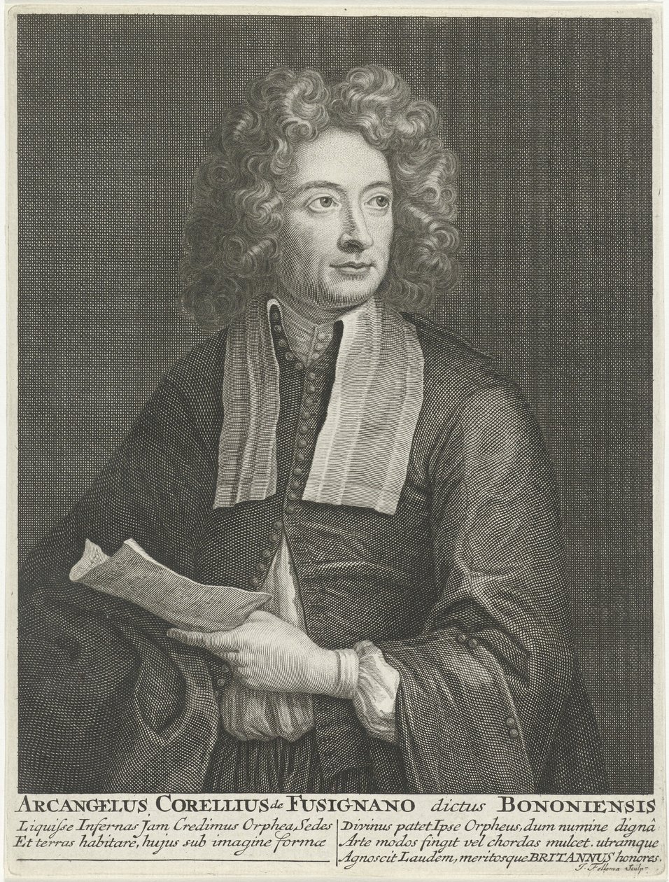Portrett av komponisten og fiolinisten Arcangelo Corelli av Jacob Folkema