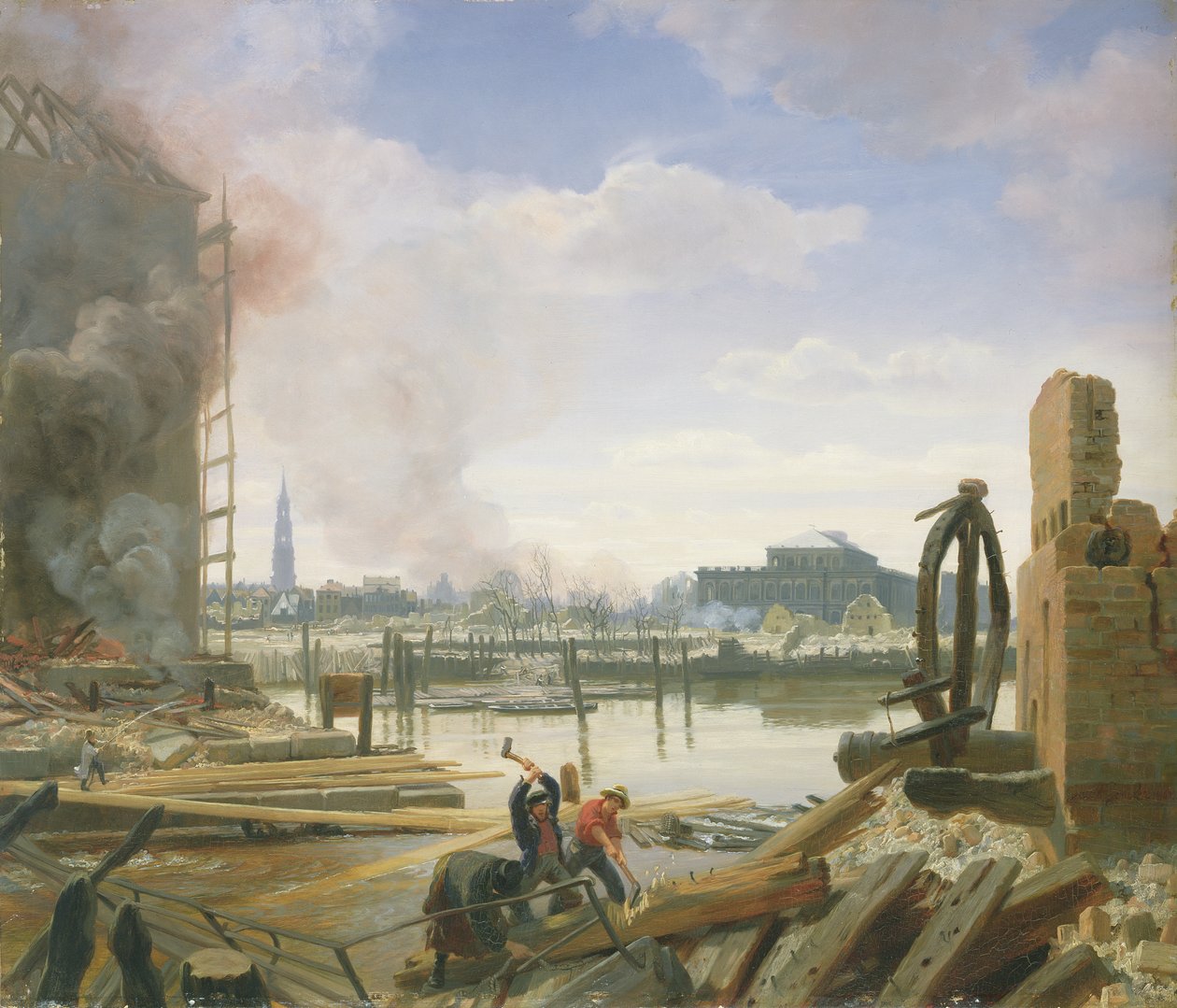 Hamburg etter brannen, 1842 av Jacob Gensler