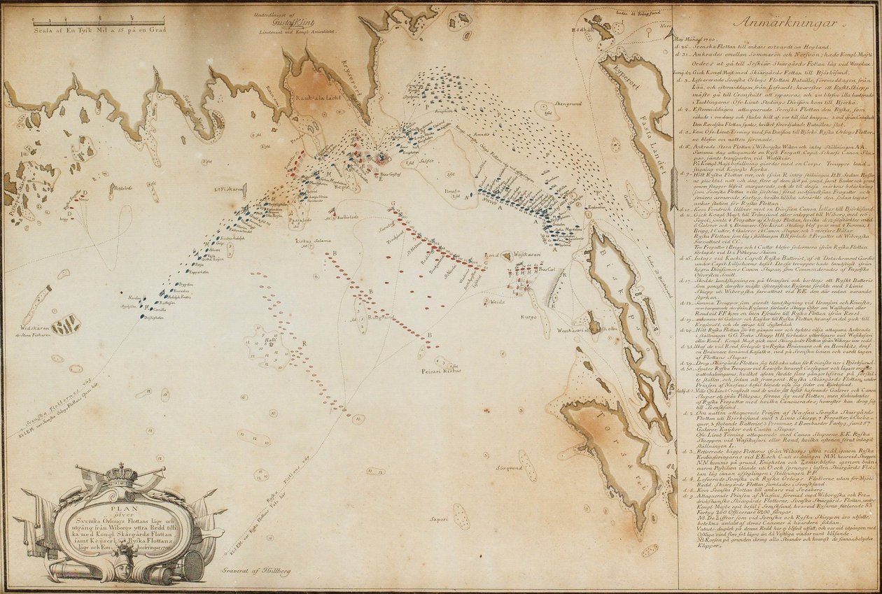 Slaget ved Viborgbukta, 1790 kart, 1790 av Jacob Gillberg