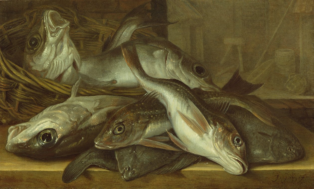 Et stilleben av fisk av Jacob Gillig