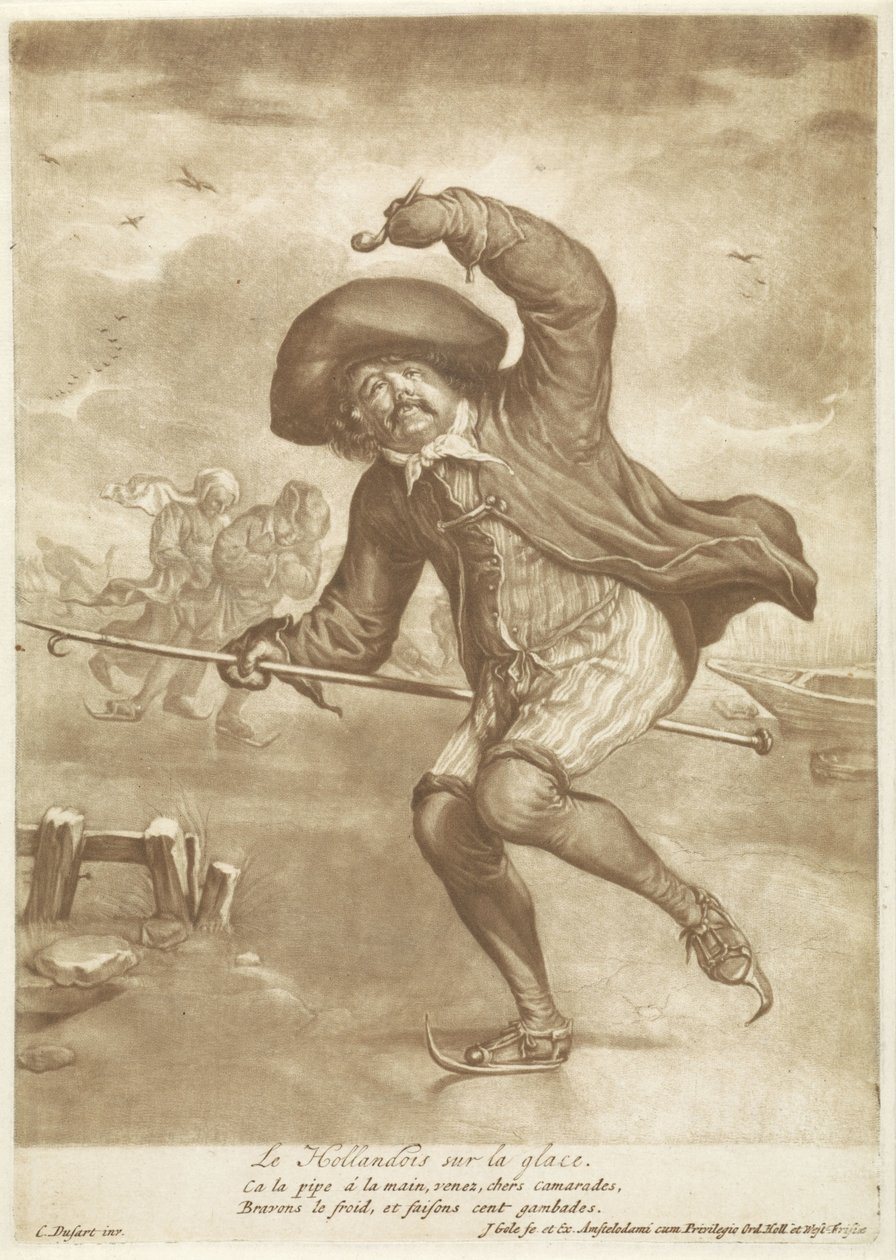 skøyteløper Le Hollandois sur la glace (tittel på objekt) av Jacob Gole