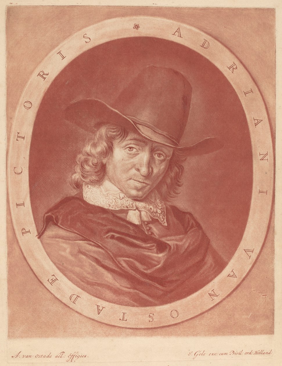 Adrian av Ostade av Jacob Gole after Adriaen van Ostade