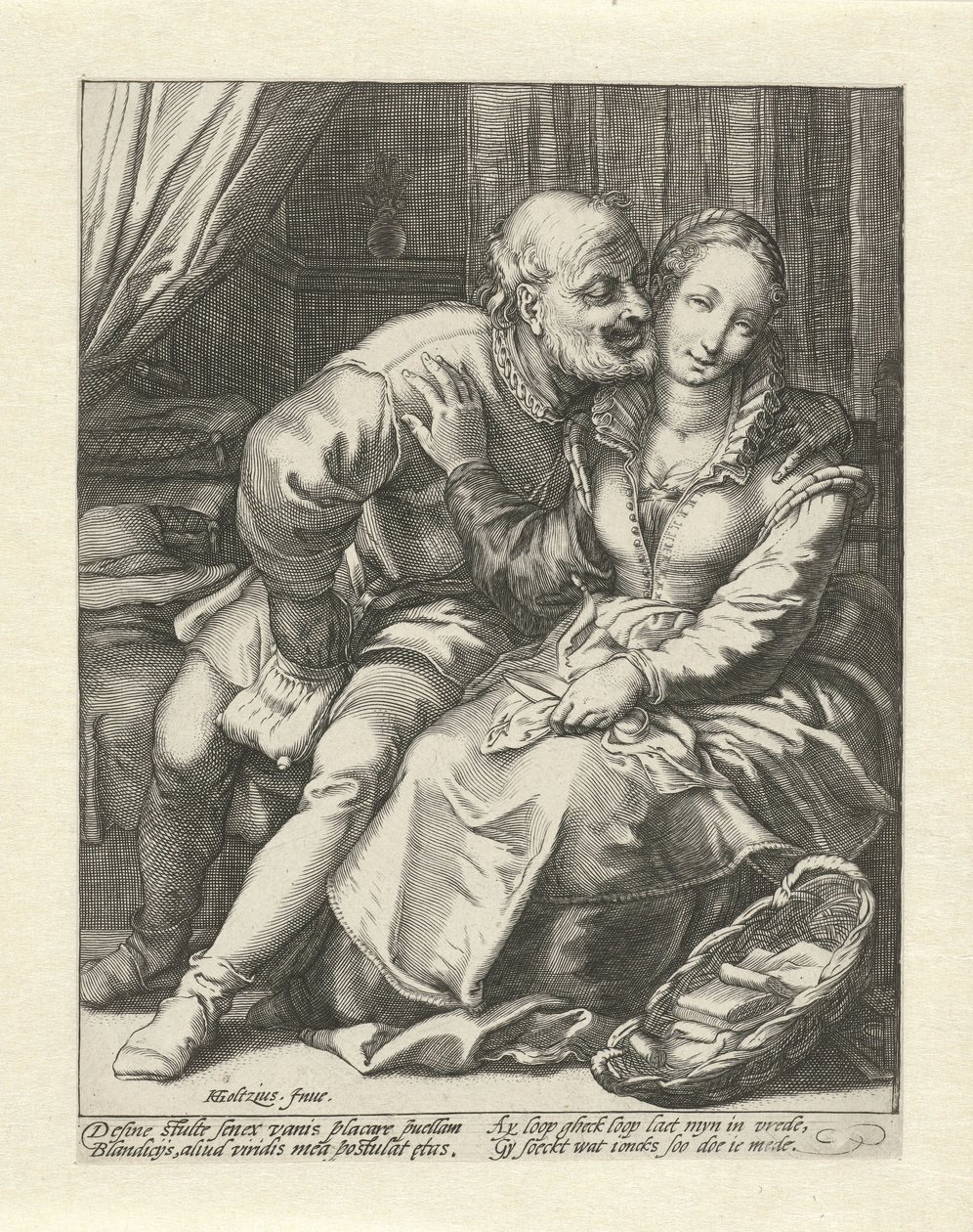 Avvisning av en gammel mann av Jacob Goltzius (II)