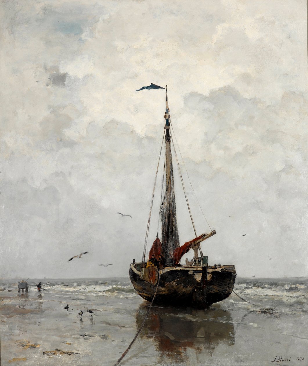 ""Bateau de peche"" (Fiskebåt) Peinture de Jacob Maris (1837-1899) - 1878 - Olje på lerret Dim 160x140 cm Gemeentemuseum Haag av Jacob Henricus or Hendricus Maris