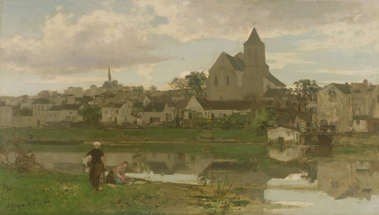 Utsikt over Montigny-sur-Loing av Jacob Henricus or Hendricus Maris
