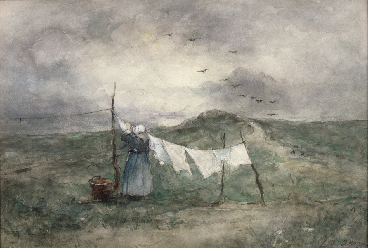 Vaskedag (wc på papir) av Jacob Henricus or Hendricus Maris