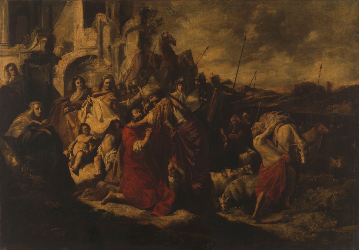 Møtet mellom Jakob og Esau av Jacob Hogers