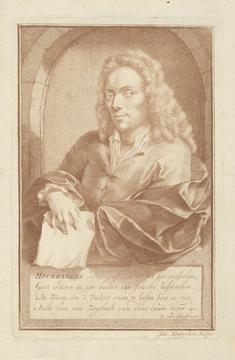 Portrett av Arnold Houbraken av Jacob Houbraken