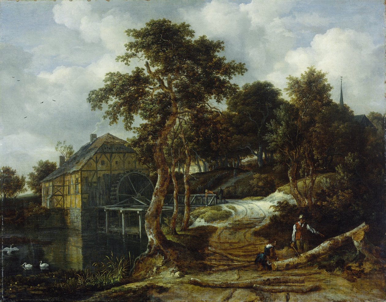 Landskap med vannmølle av Jacob van Ruisdael