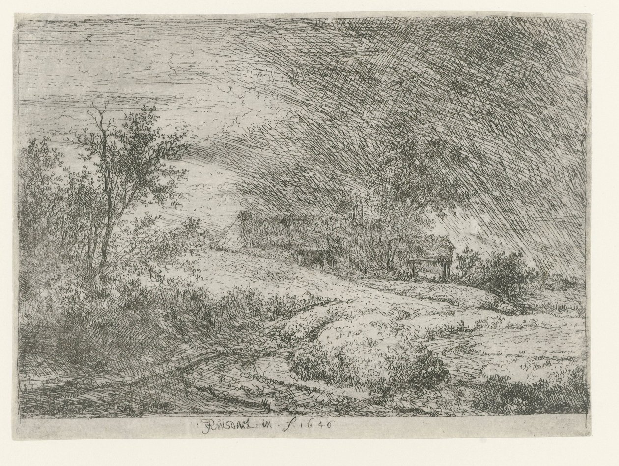 Landskap med gård av Jacob van Ruisdael