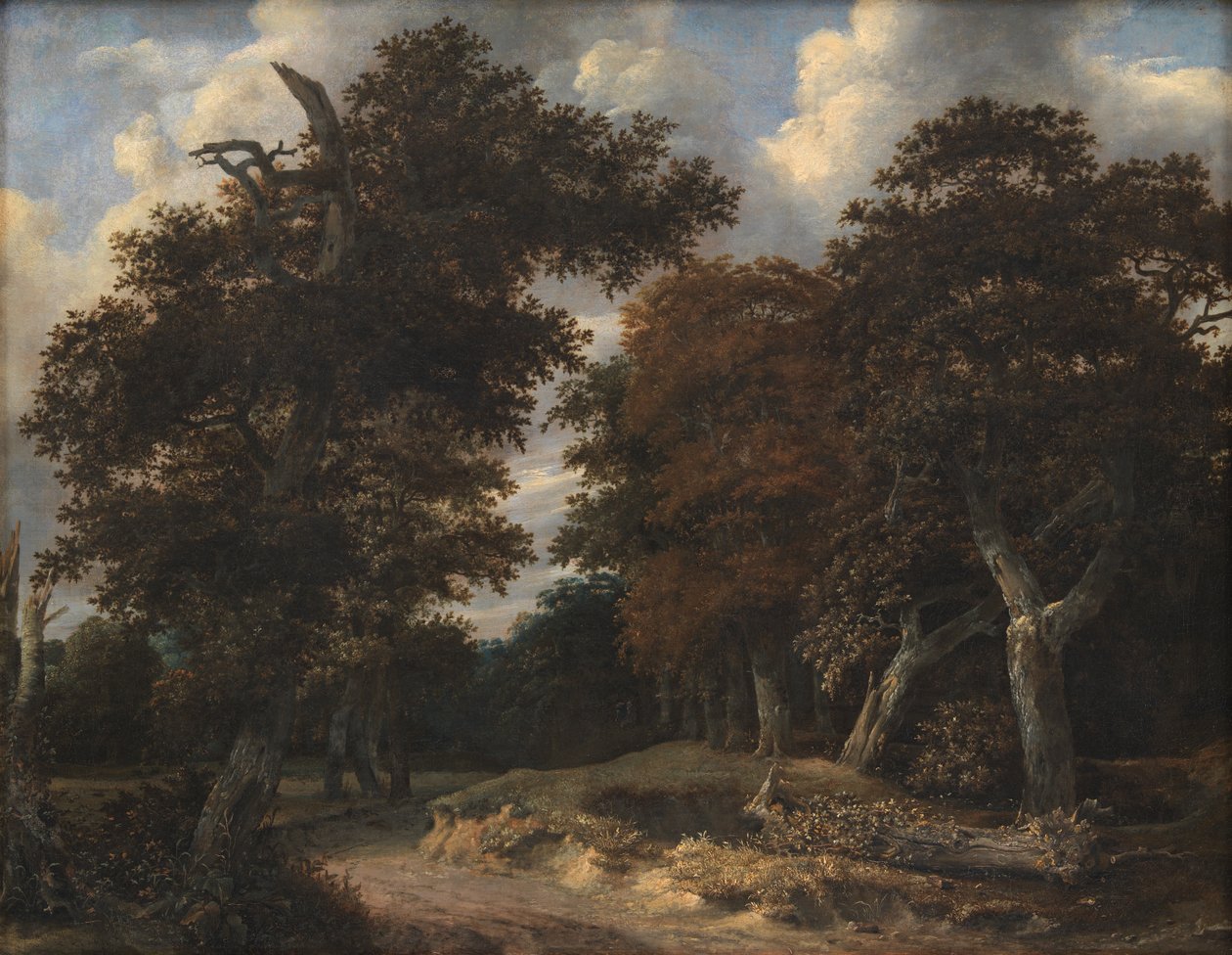 Vei gjennom en eikeskog av Jacob van Ruisdael