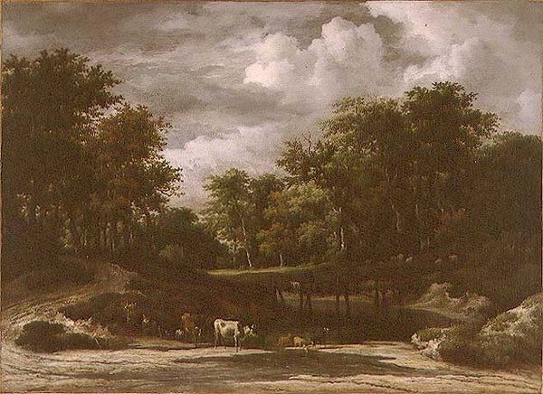 A Woodland Landscape (olje på lerret) av Jacob van Ruisdael