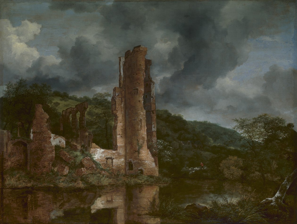 Landskap med ruinene av slottet Egmond, 1650-55 av Jacob van Ruisdael