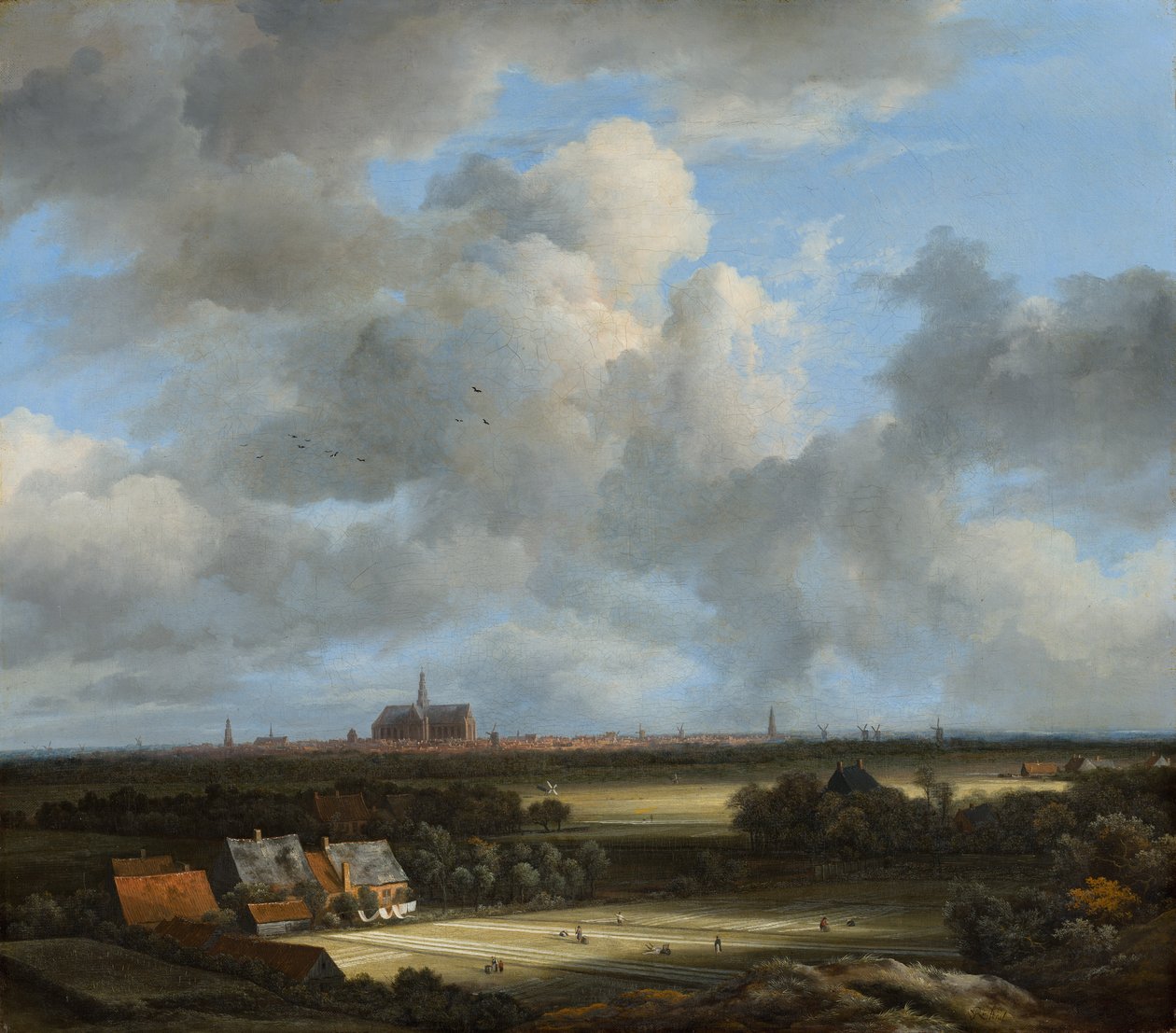 Utsikt over Haarlem med blekeområde, ca. 1670-75 av Jacob van Ruisdael