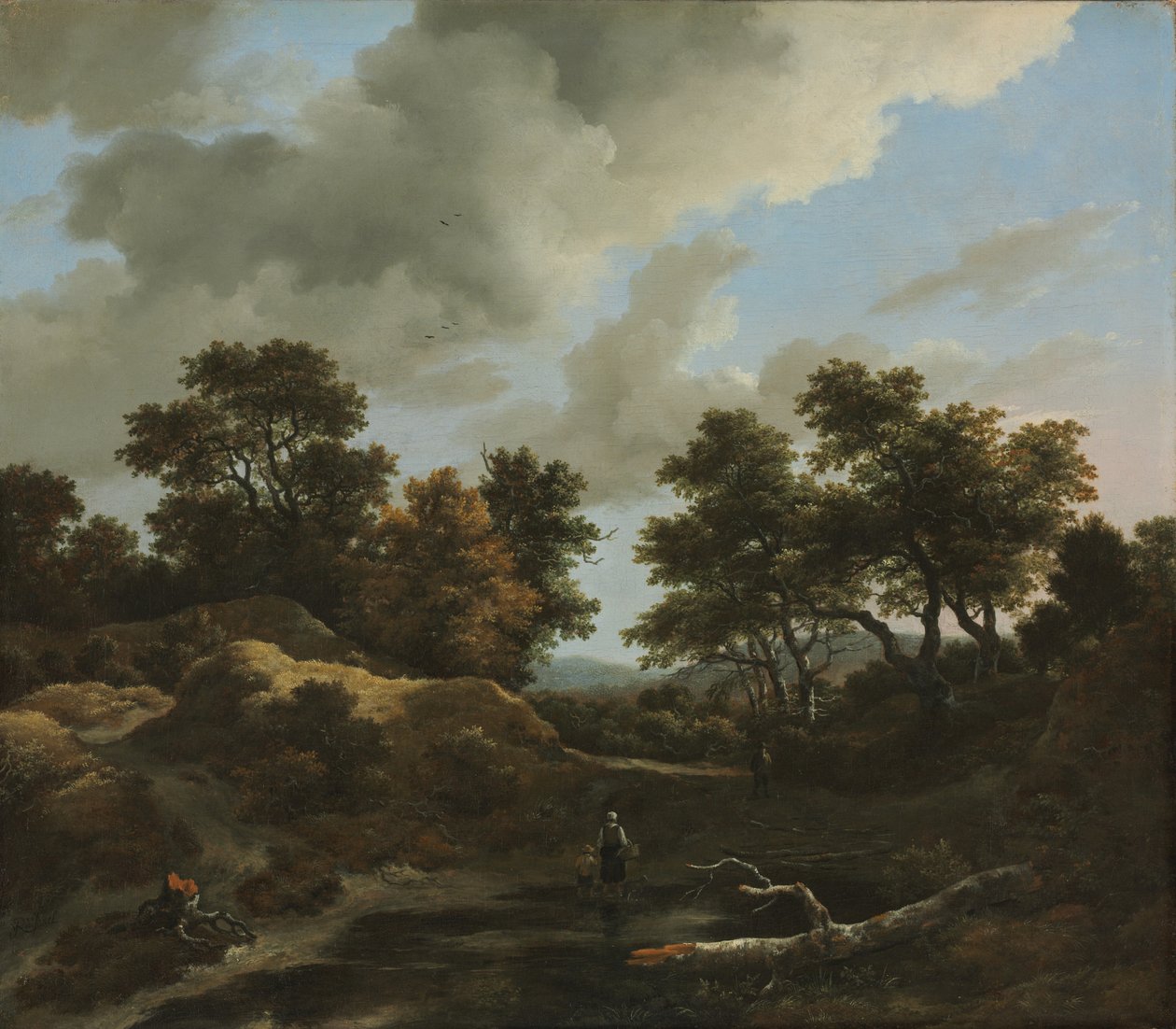 Skogkledd og kupert landskap, 1660-tallet av Jacob van Ruisdael