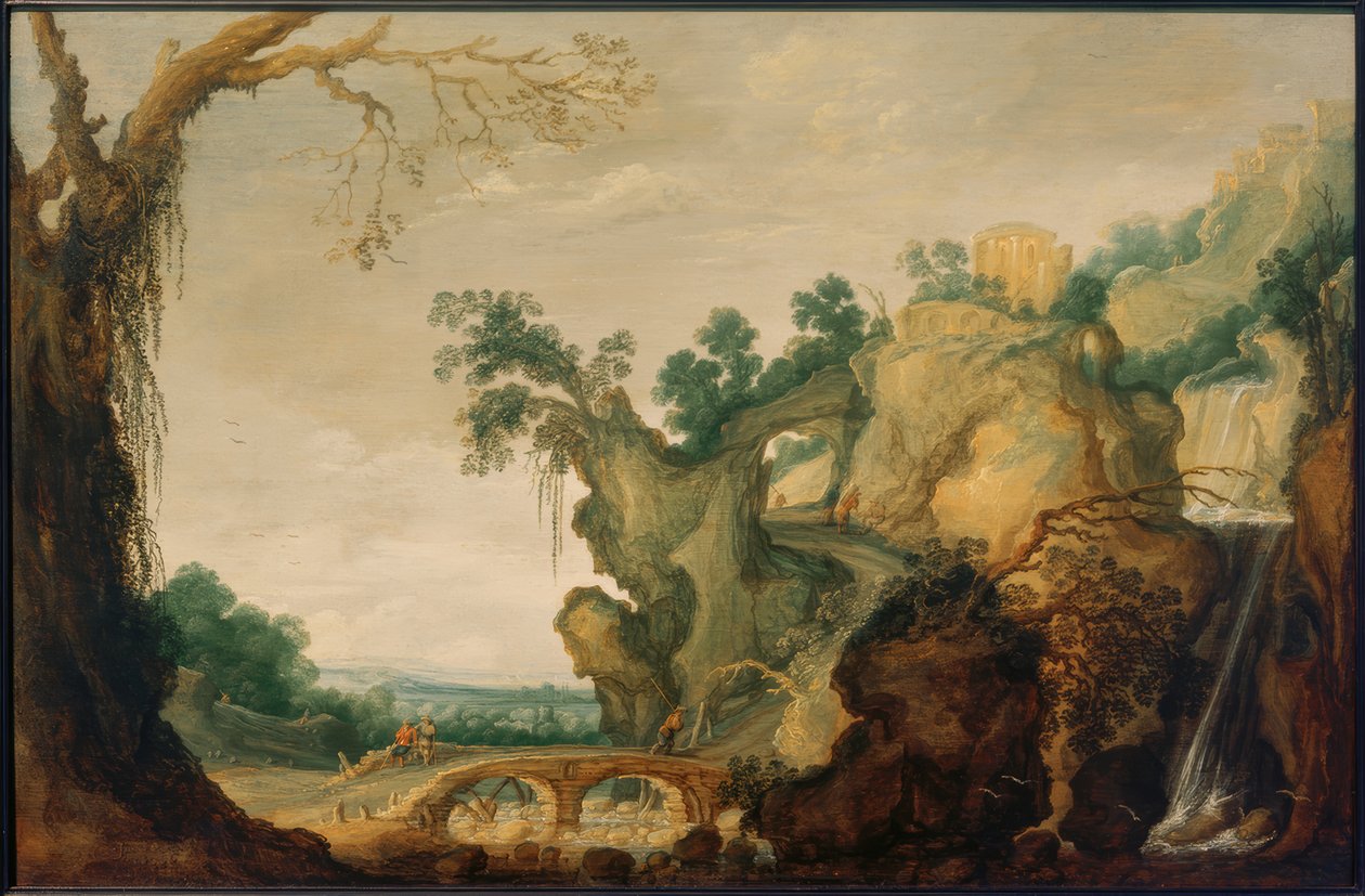 Landskap med Tivoli-tempelet av Jacob Jacobsz. van Geel