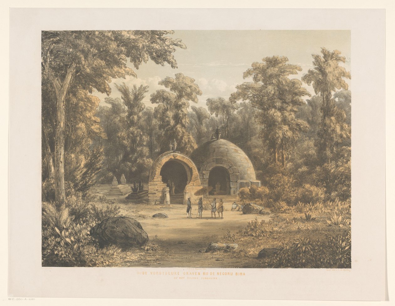 Figurer for graver på Bima Gamle kongegraver ved Bima negorij på øya Sumbauwa (tittel på objekt) av Jacob Jan van der Maaten