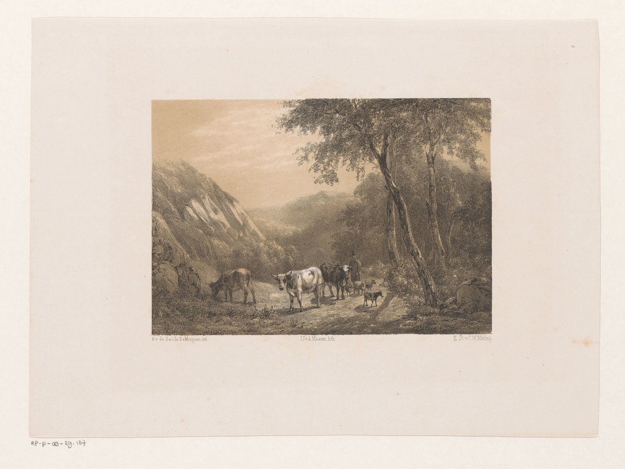 Hyrde med flokk i fjellene av Jacob Jan van der Maaten