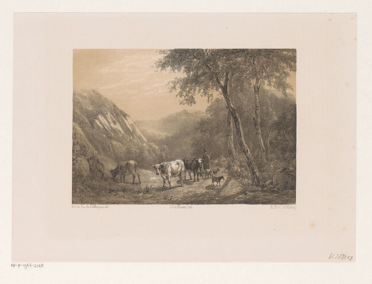 Hyrde med flokk i fjellene av Jacob Jan van der Maaten