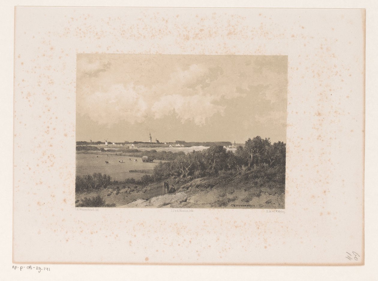 Landskap med landsby i horisonten av Jacob Jan van der Maaten
