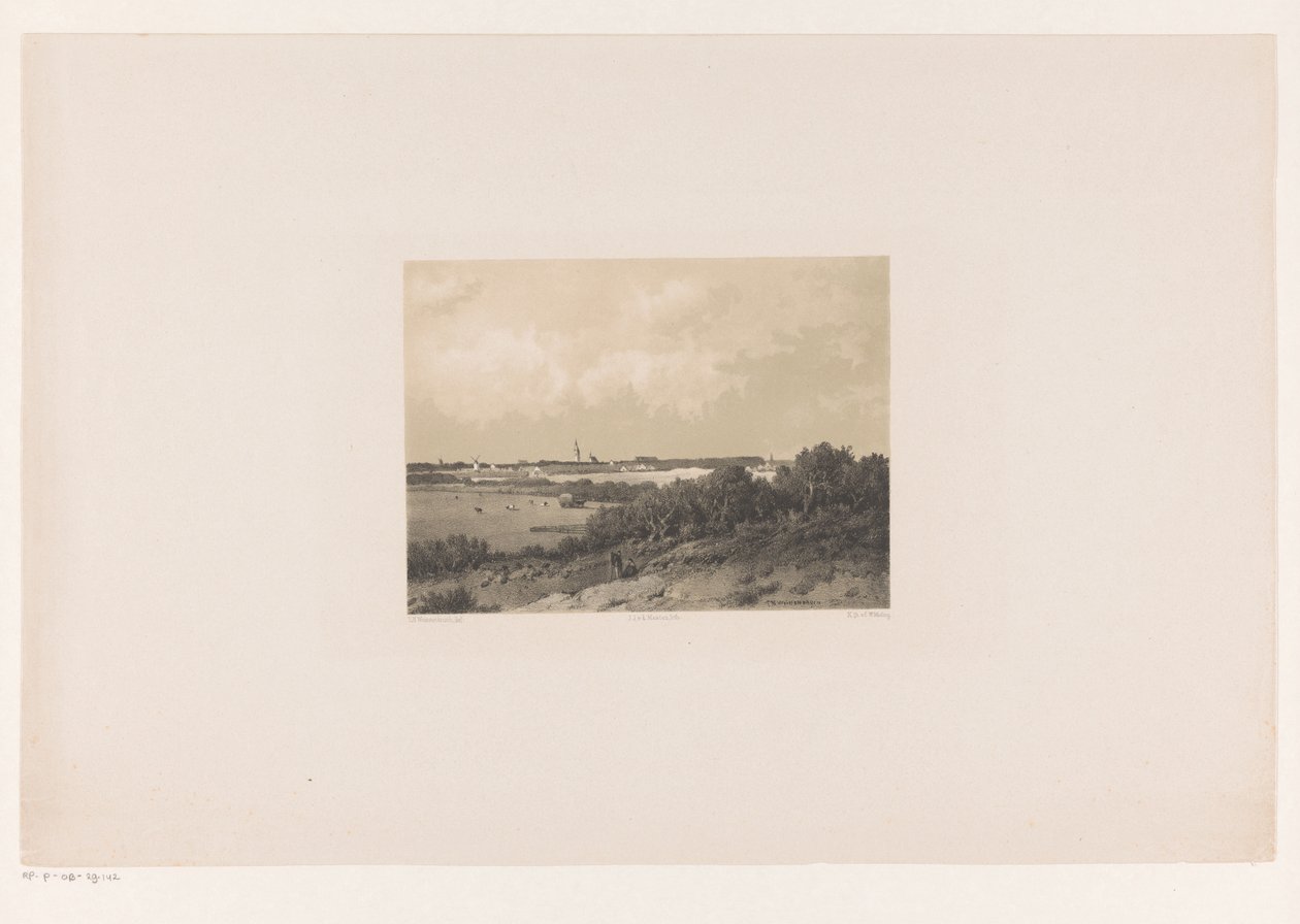 Landskap med landsby i horisonten av Jacob Jan van der Maaten