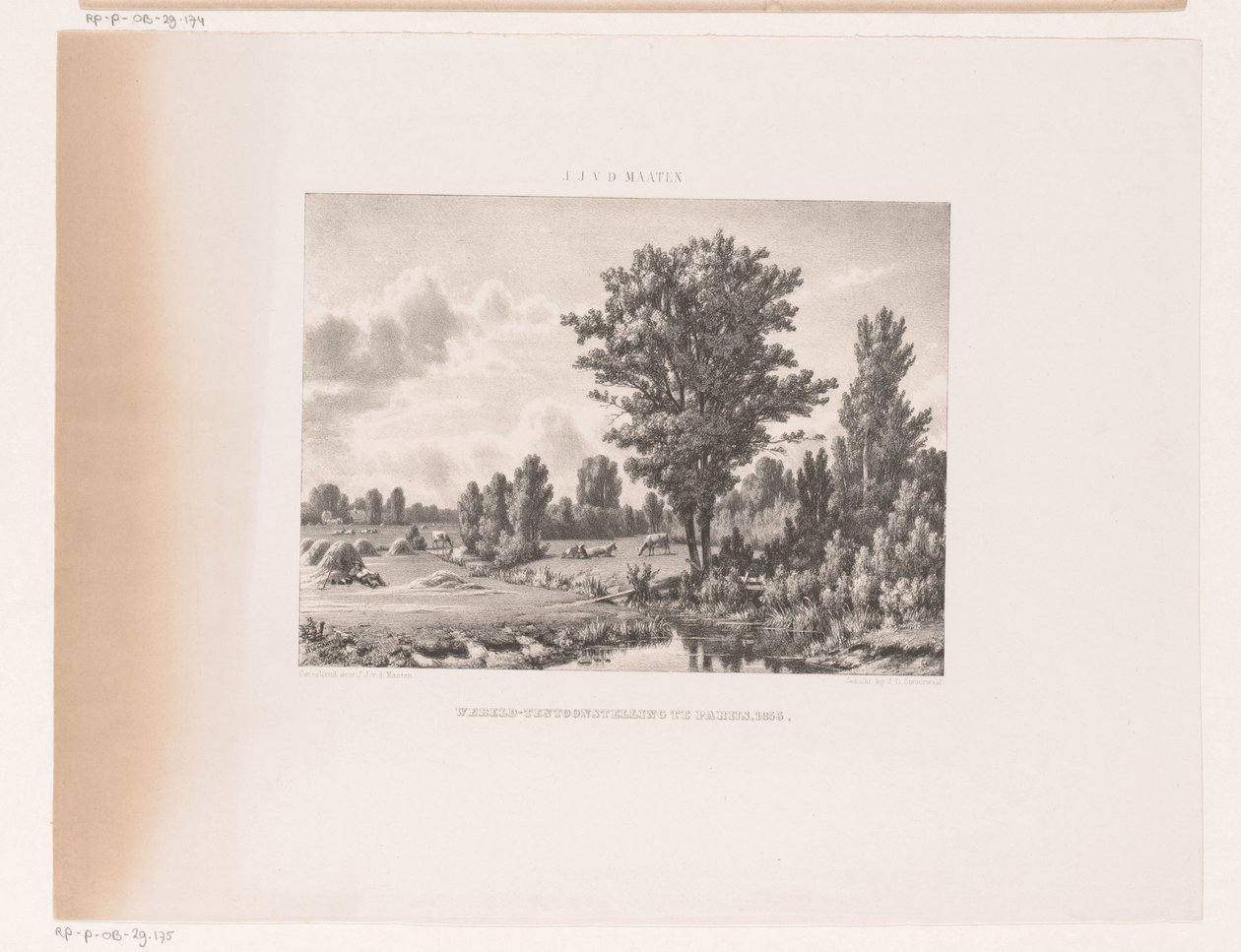 Landskap med kyr og hvilende gjeter av Jacob Jan van der Maaten