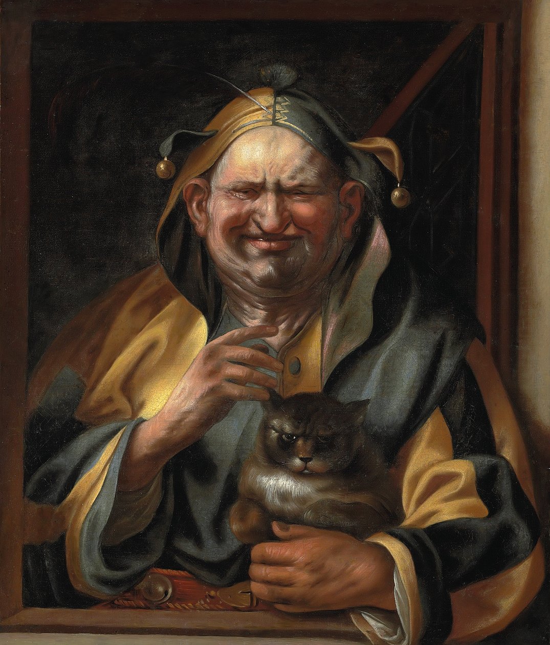 En narr med en katt av Jacob Jordaens