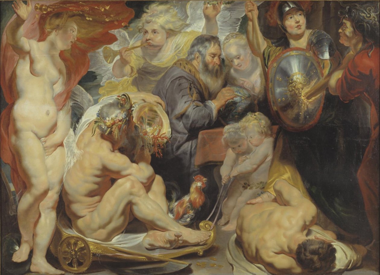 Allegori om vitenskap. Minerva og Cronus beskytter vitenskapen mot misunnelse og uvitenhet av Jacob Jordaens