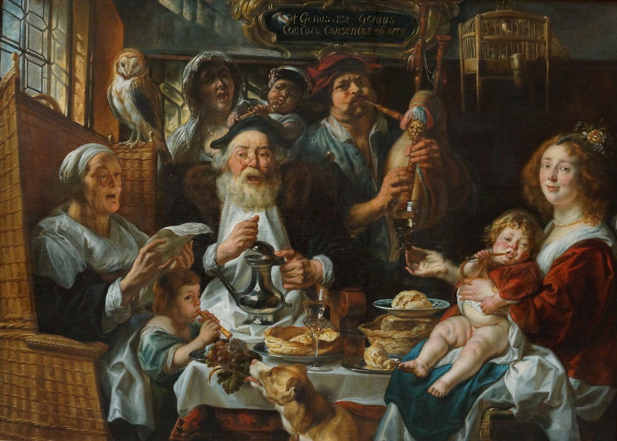 Som den gamle synger, så den unge pipa av Jacob Jordaens