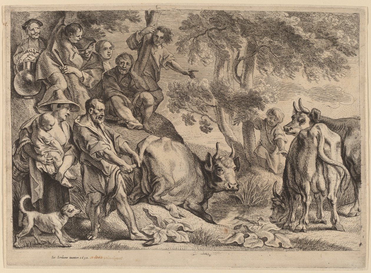 Cacus som raner storfeet til Hercules av Jacob Jordaens