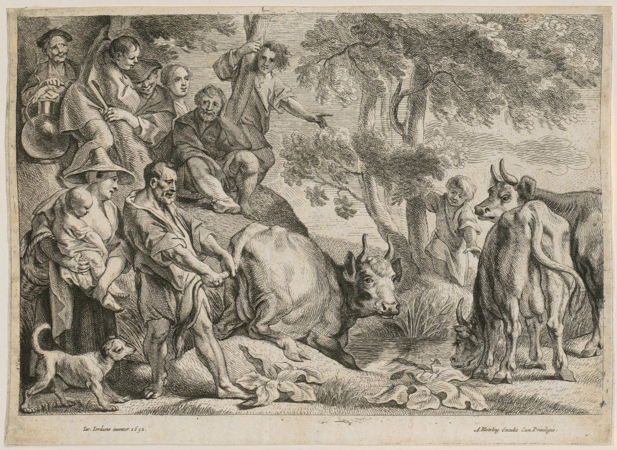 Cacus stjeler Herkules’ okse av Jacob Jordaens