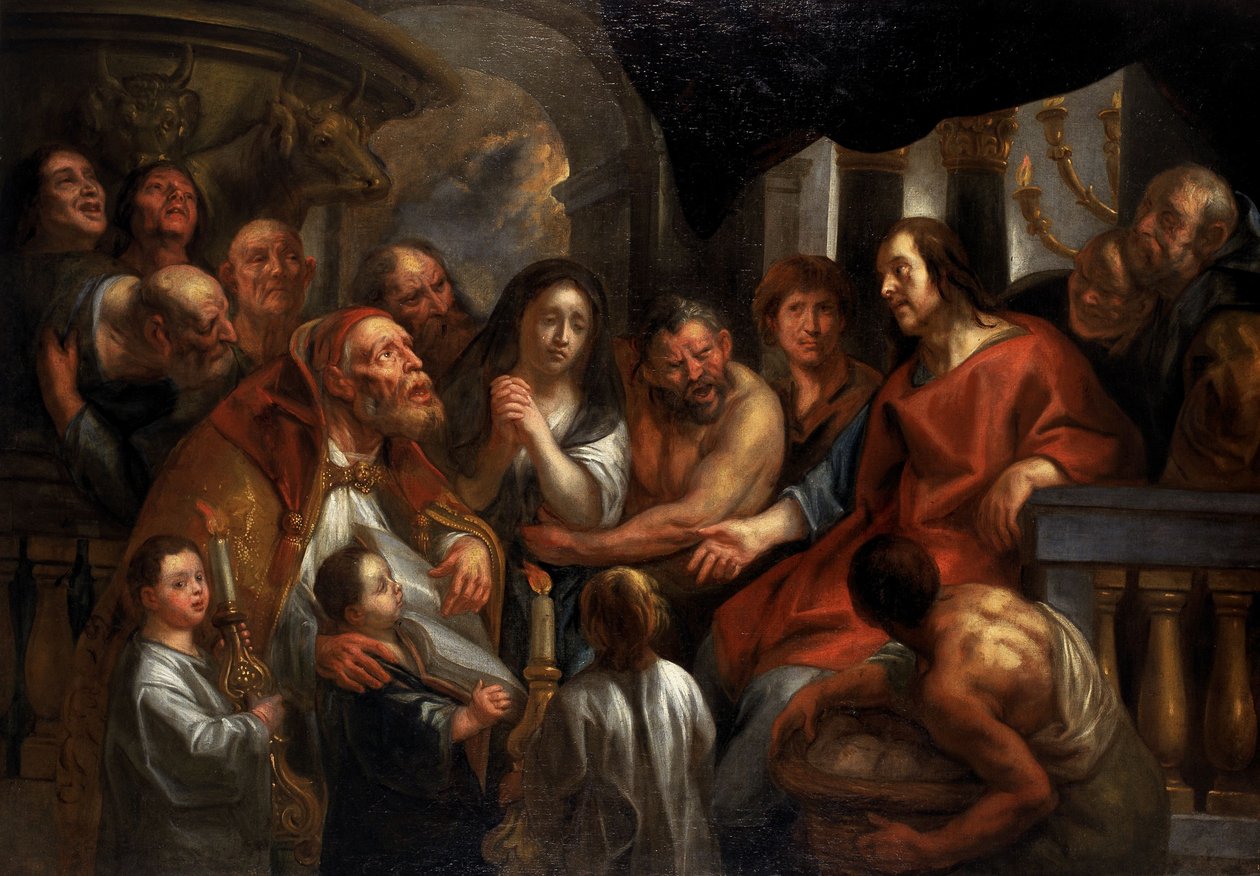 Kristus og kvinnen grepet i hor av Jacob Jordaens