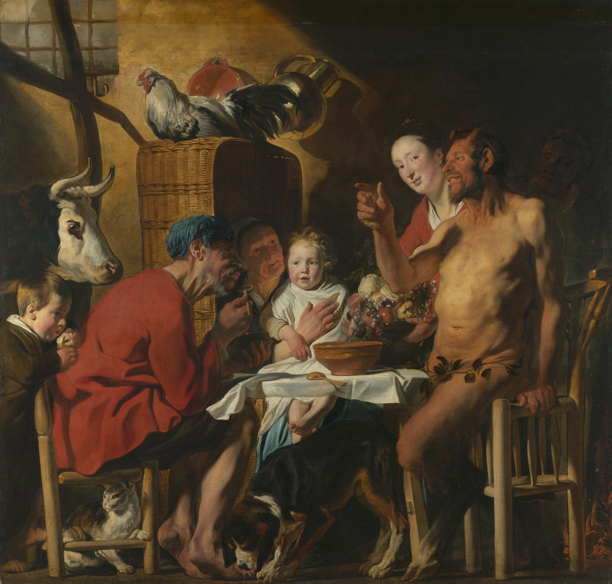 Satyr hos bonden av Jacob Jordaens