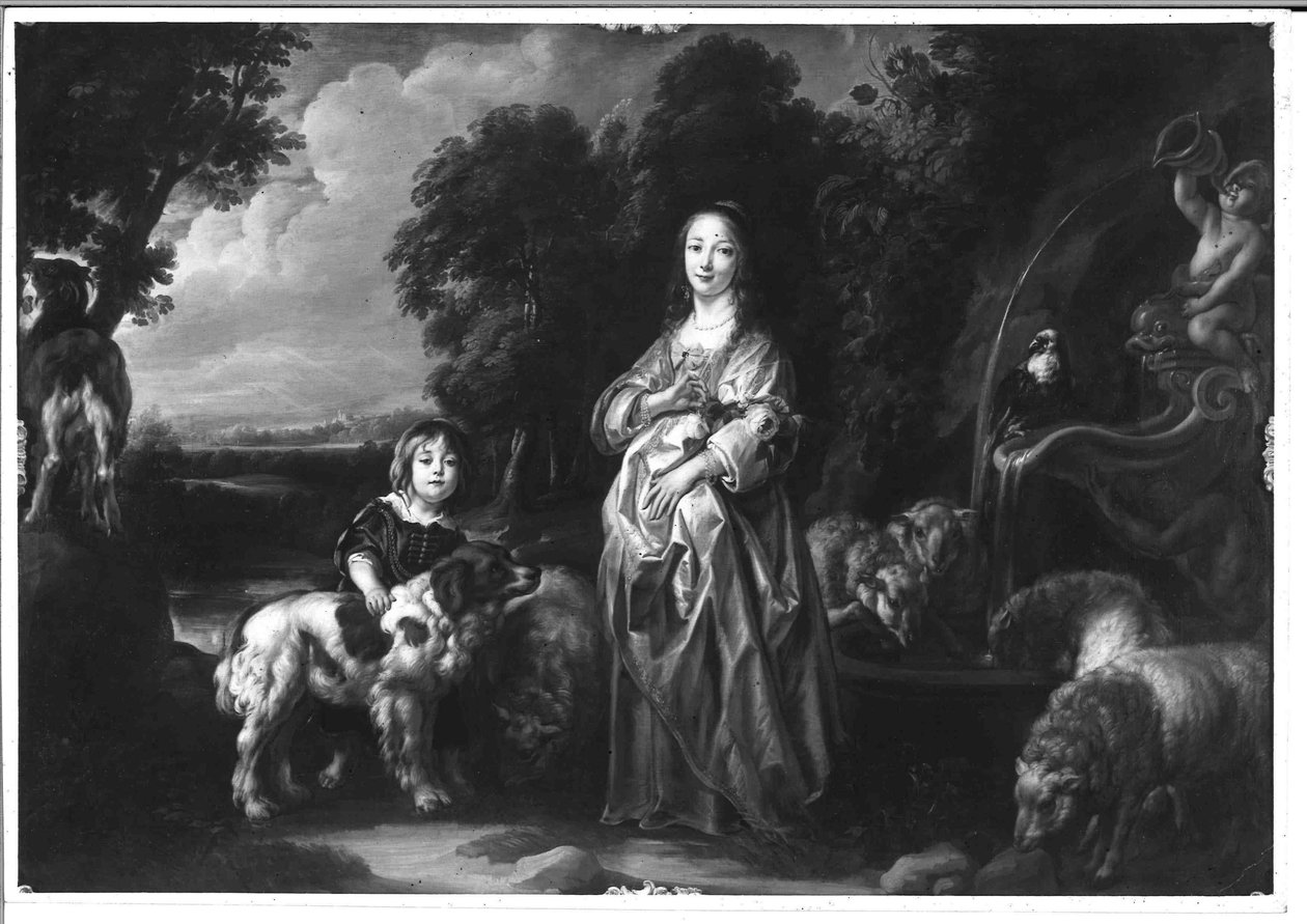 Landskap med staffasjefigurer av Jacob Jordaens