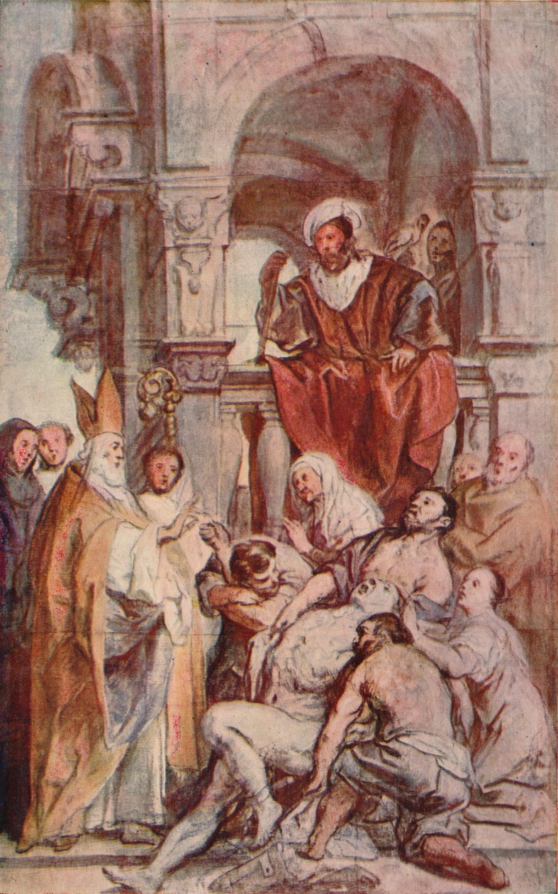 Saint Martin Healing a Possessed Man, ca 1600-tallet, 1903 av Jacob Jordaens