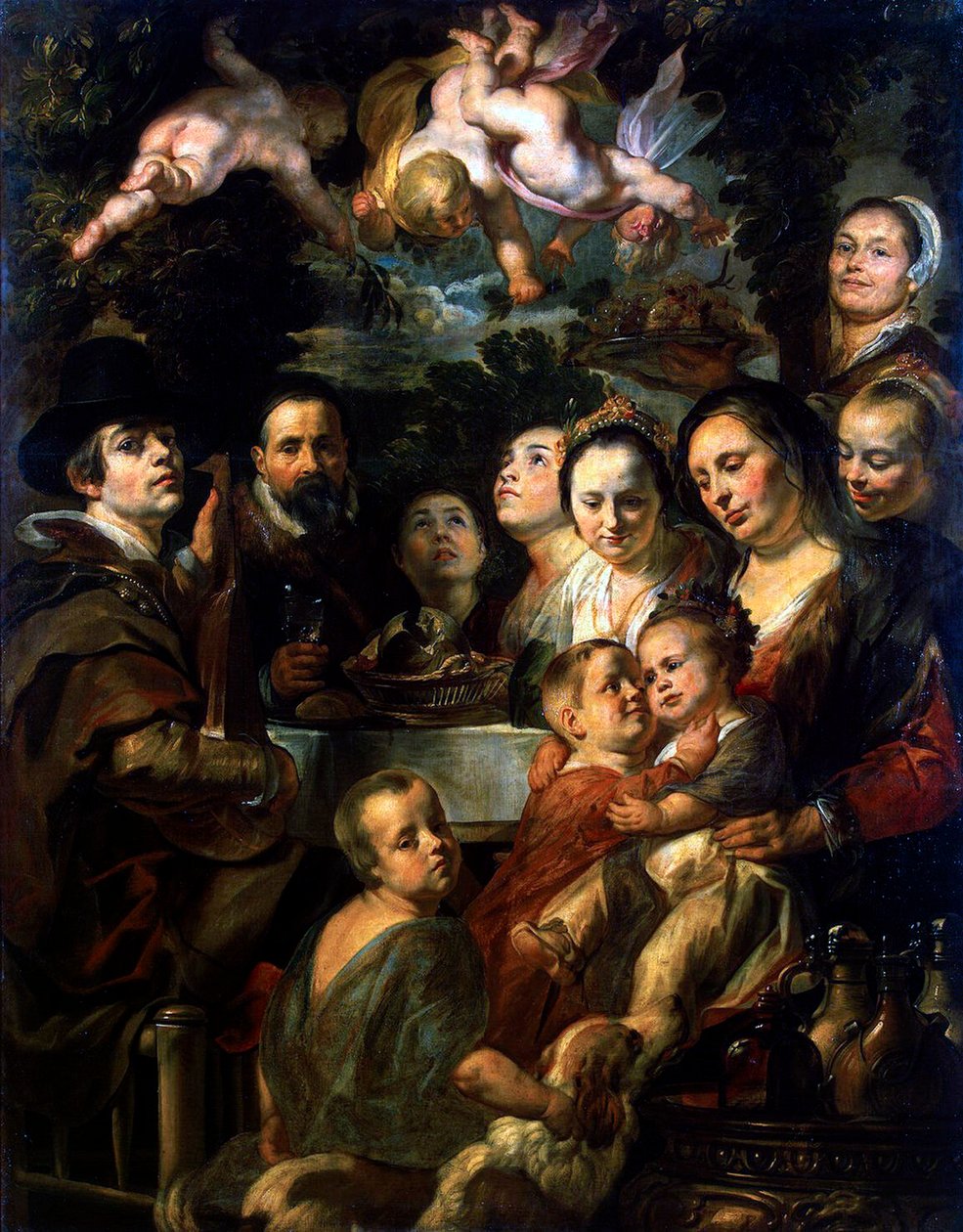 Selvportrett med foreldre, brødre og søstre, c1615. av Jacob Jordaens