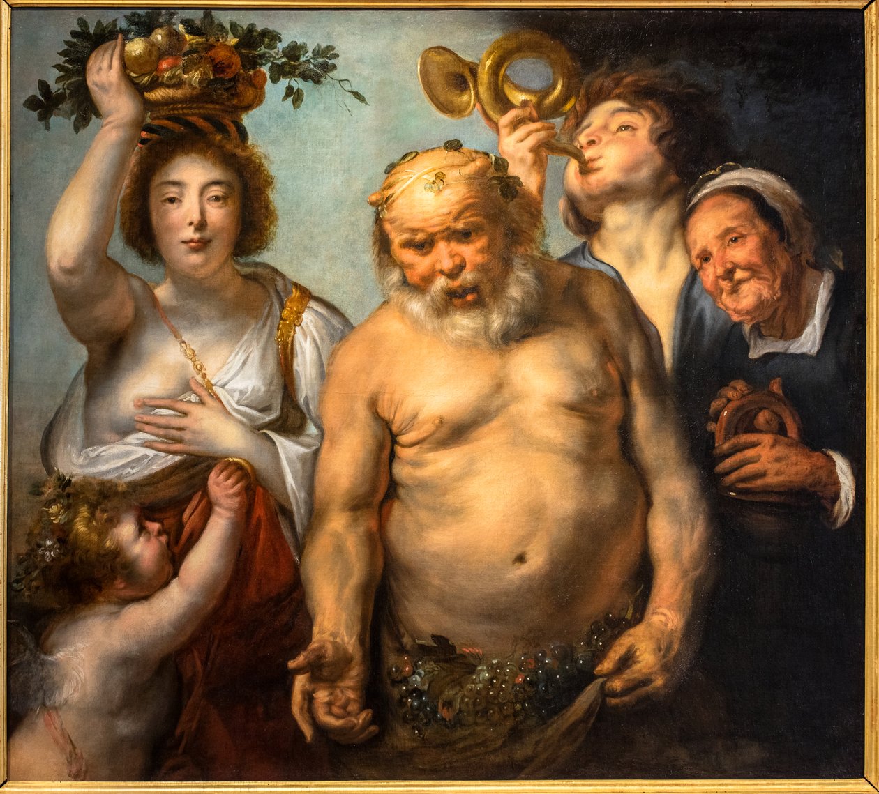 Silenus og de fire årstidene av Jacob Jordaens