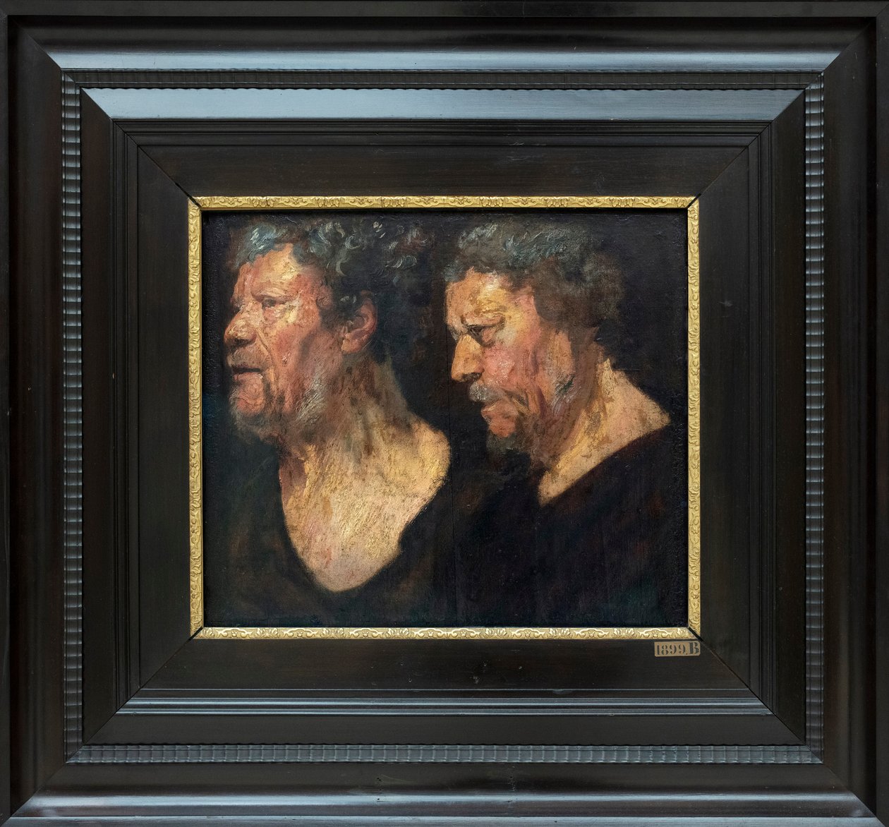 Studier av hodet til Abraham Grapheus, ca. 1620-1621 (olje på papir, montert på panel) av Jacob Jordaens