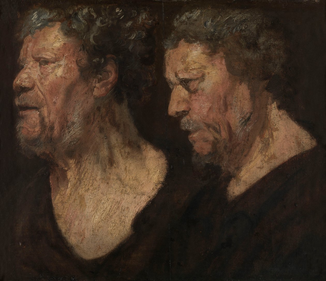 Studier av Abraham Grapheus#39; hode, ca. 1620–21 (olje på papir på panel) av Jacob Jordaens