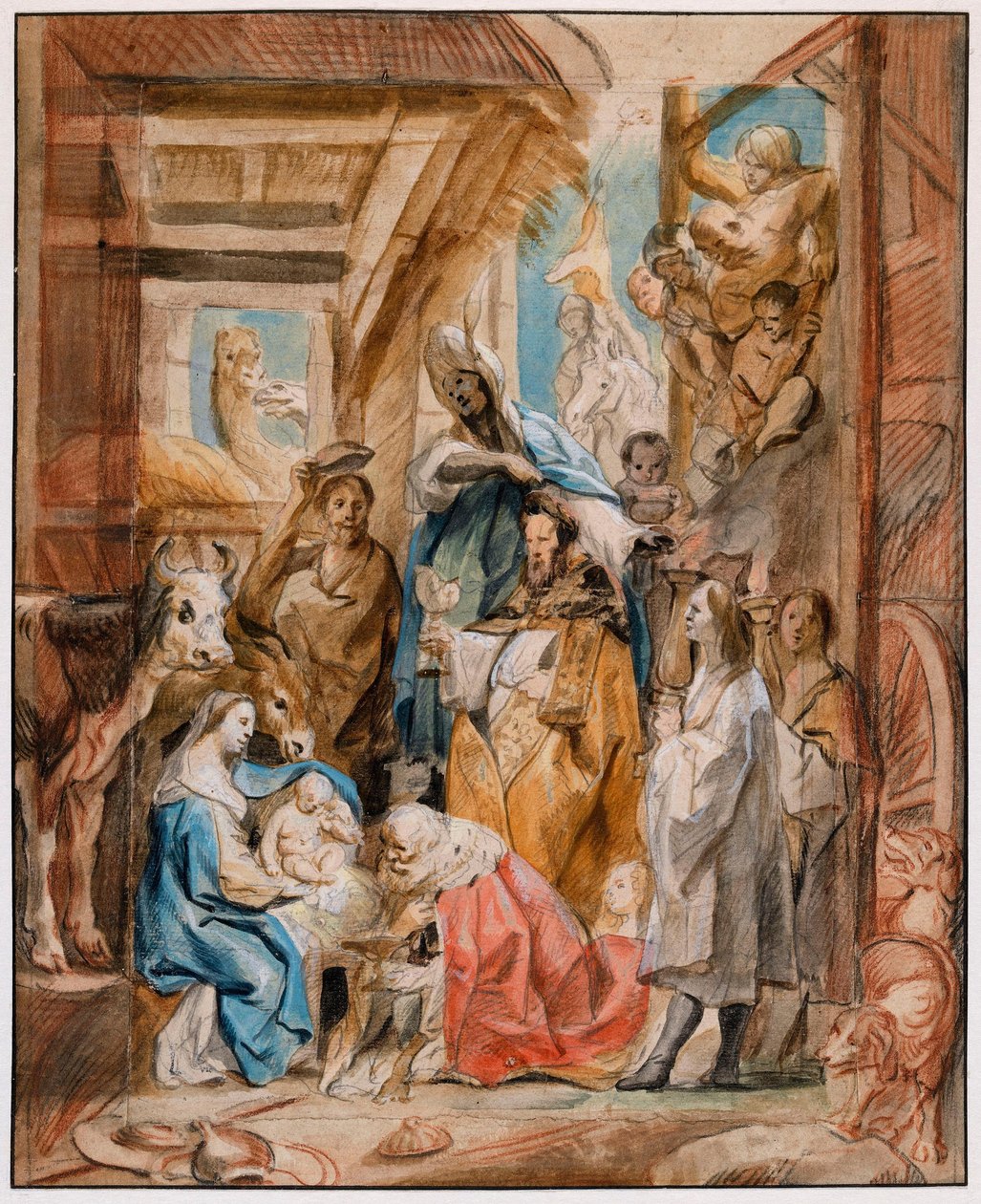 De hellige tre kongers tilbedelse av Jacob Jordaens