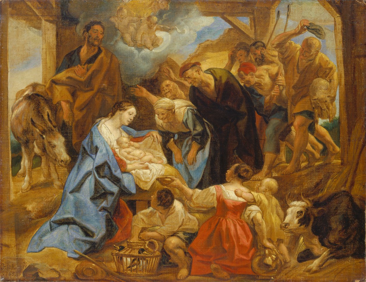 Hyrdenes tilbedelse av Jacob Jordaens