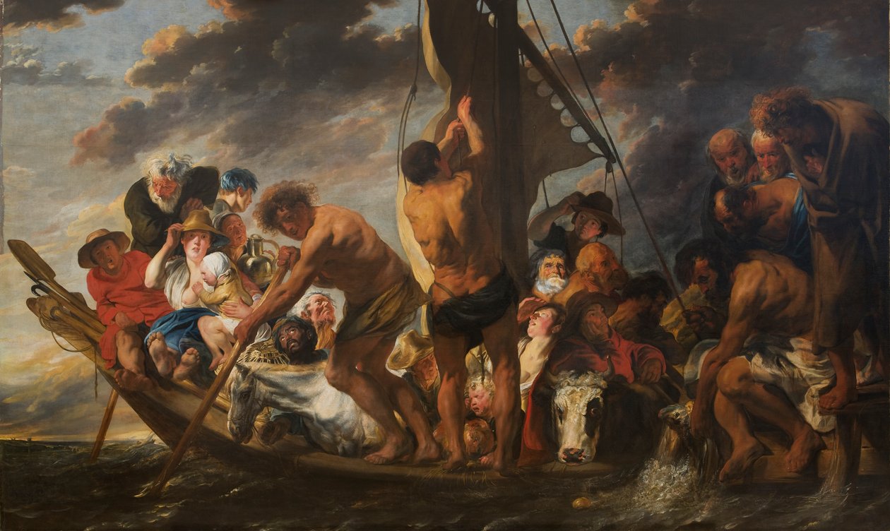 Apostelen Peter finner hyllestpengene i munnen på fisken. Også kalt "Fergen til Antwerpen", ca. 1623 (olje på lerret) av Jacob Jordaens