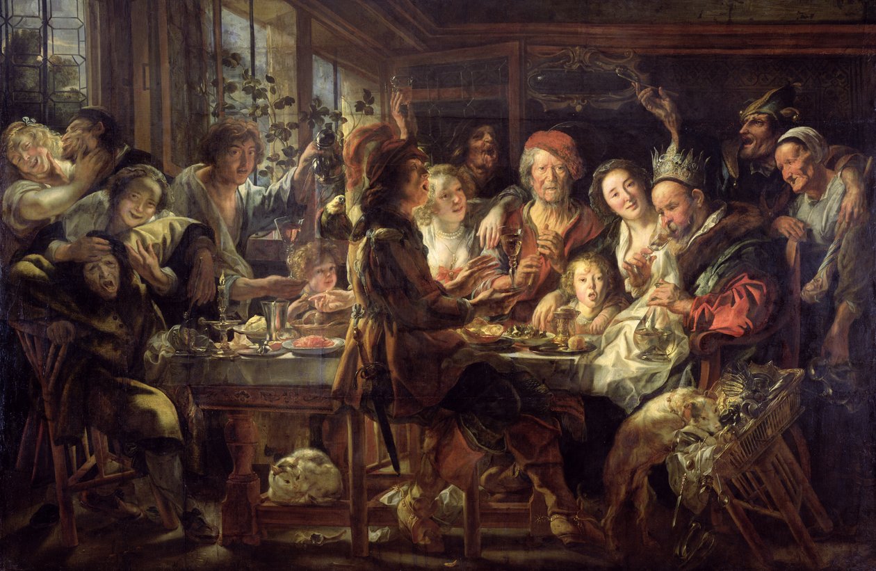 Bønnefesten (Kongen drikker) 1637-38 av Jacob Jordaens