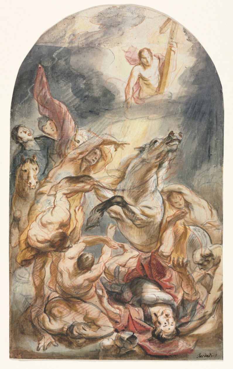 Saulus omvendelse med Kristus og korset, ca. 1645-1647. av Jacob Jordaens