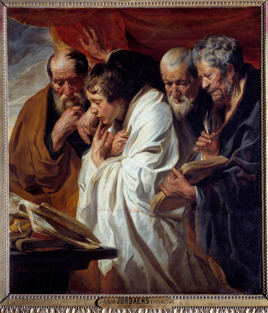 De fire evangelistene maleri av Jacob Jordaens (1593-1678) 1600-tallet. Mål 1,34 x 1,18 m av Jacob Jordaens