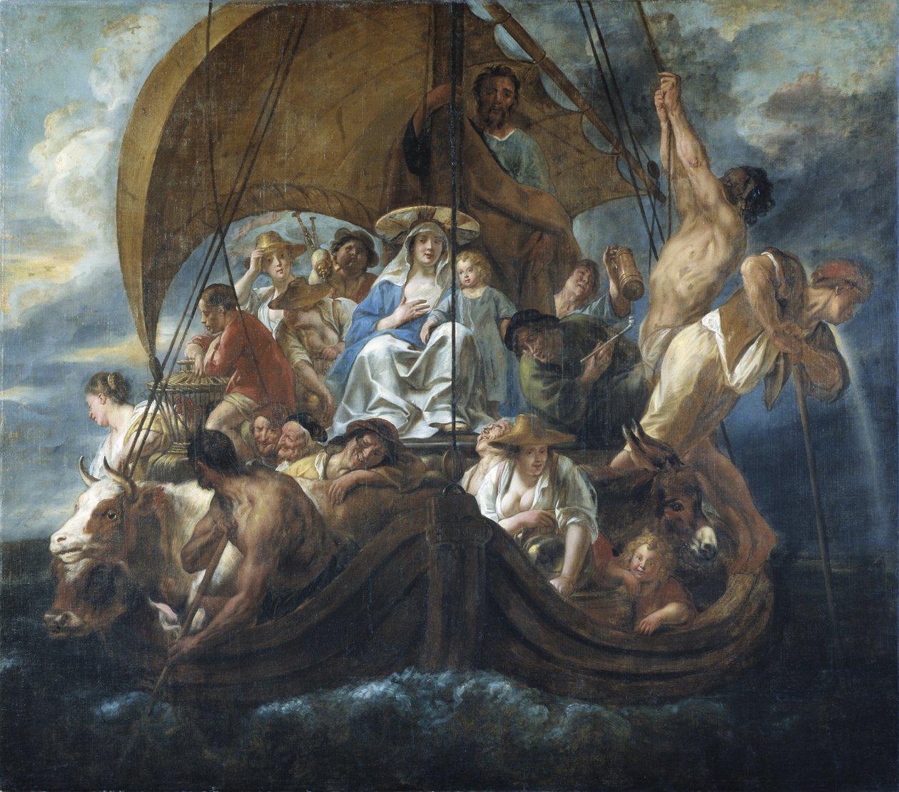 Den hellige familie på en ferge av Jacob Jordaens