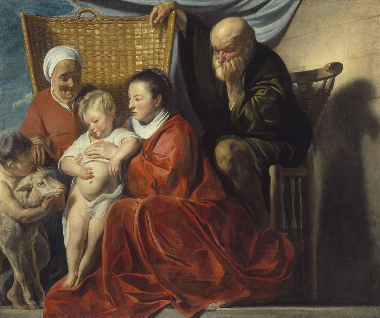 Den hellige familie med Anna og gutten Johannes av Jacob Jordaens