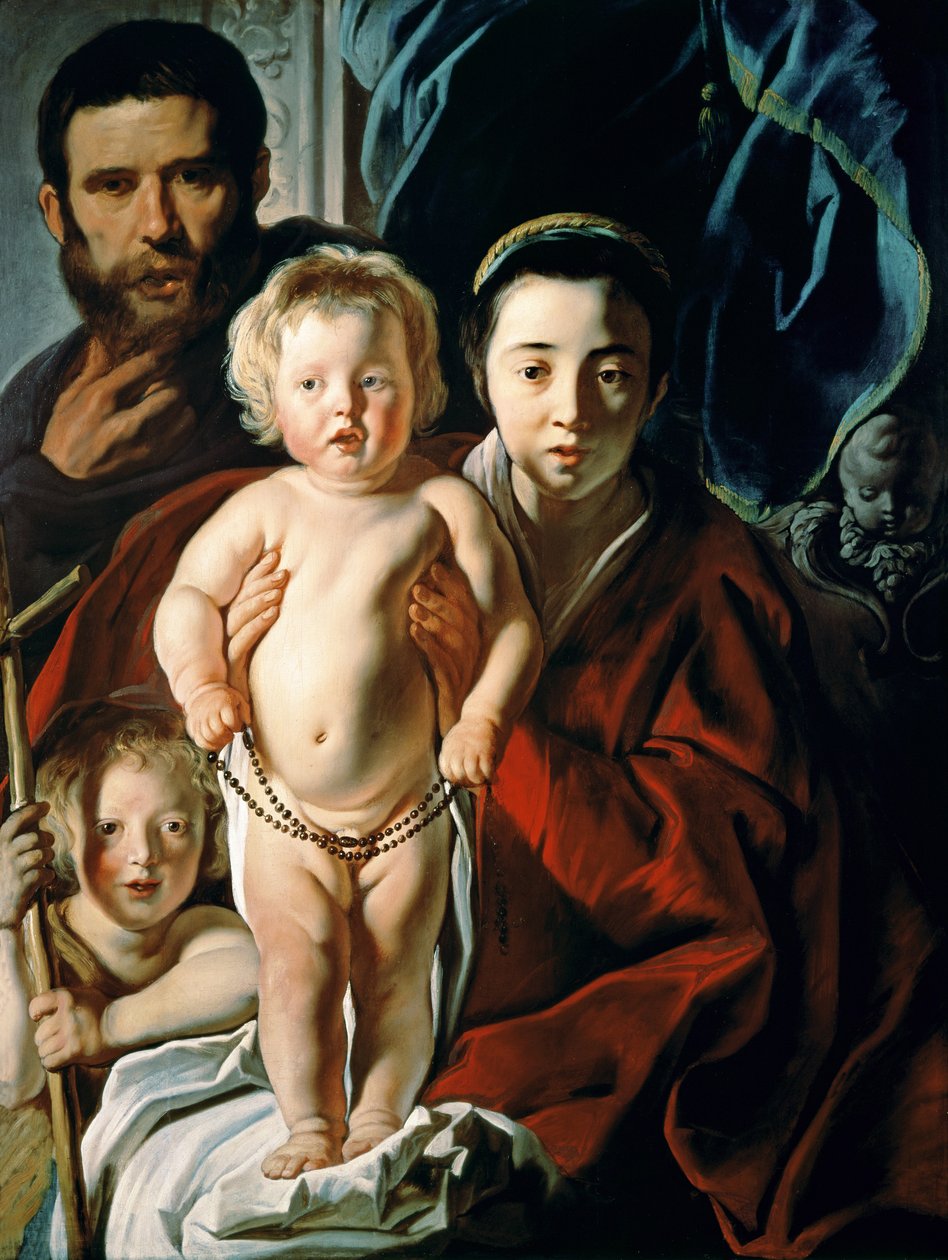 Den hellige familie med døperen Johannes, ca. 1620-25 av Jacob Jordaens