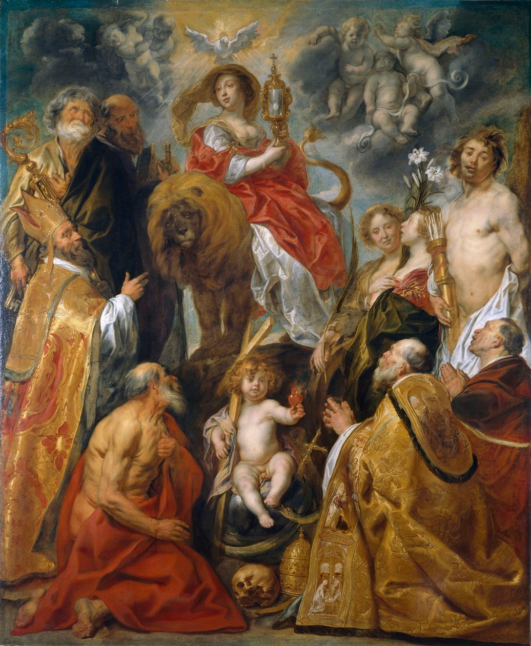 Tilbedelsen av eukaristien av Jacob Jordaens