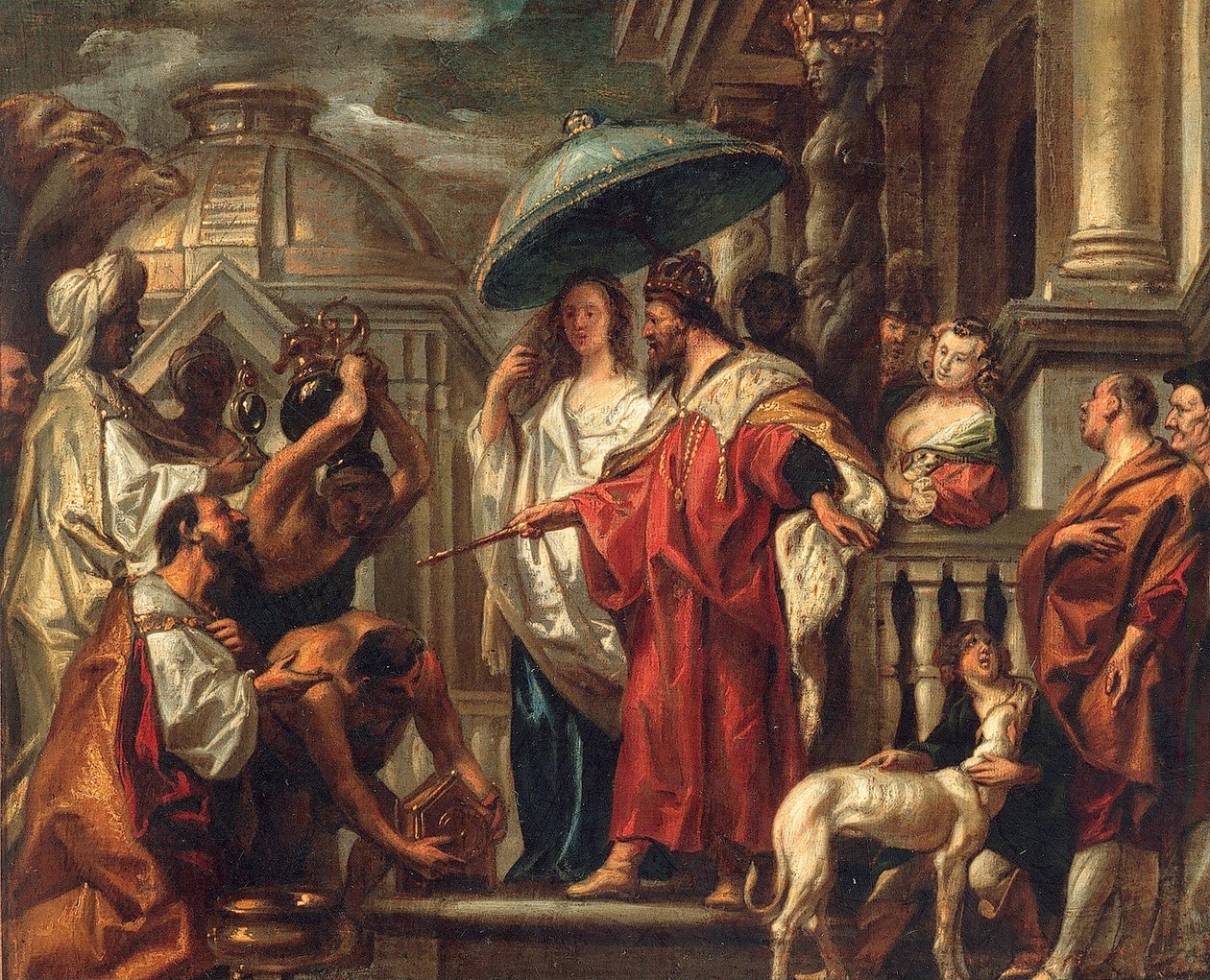 Hyllesten kalifen Harun al-Rashid til Charlemagne, ca 1663. av Jacob Jordaens